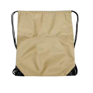 Unisex Drawstring Gym <b>Backpack</b> Solid Color Polyester Casual Style With Front Zip Pocket Adjustable <b>Strap</b> Lightweight Below 20L - Product Image 2