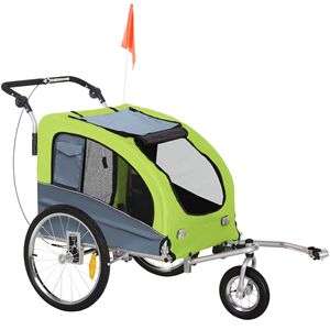 Rimorchio per Bicicletta 2 in 1 per Cani, Grande Passeggino per Animali Domestici da Esterno con Tettuccio e Tasche Portaoggetti, Compatibile con Biciclette a 3 Ruote in Alluminio, Massima Capacità di Carico - Product Image 1