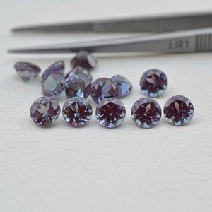 6mm laboratorio creado Alejandrita facetada corte redondo piedras preciosas al por mayor joyería natal de piedra semipreciosa al mejor precio asequible - Product Image 2