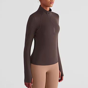 Haut de sport pour femme à manches longues, imprimé, tricoté, à séchage rapide, respirant, en Spandex et Polyester, taille haute - Product Image 3