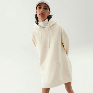 Women's Oversized Hooded Midi Dress Solid Color 100% Cotton Fleece Knitted Wholesale Customized New Hot Sale Branded - Product Image 1
