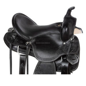 Silla de montar de cuero auténtico occidental hecha a mano única para montar a caballo diseño profesional monturas de cuero duraderas - Product Image 1
