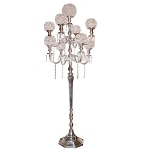 Classic Design Metal Candelabra with Crystal Flower Votive for Home decoration Shiny Finished Handmade Aluminum Tall Candelabra - Product Image 2