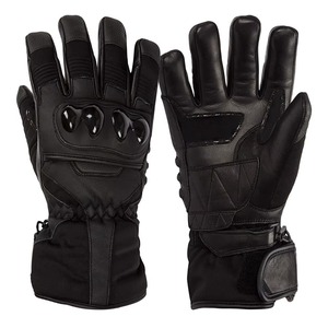 Leather Full Finger Gloves Thermal Insulated Hook & Loop Closure Winter <b>Cycling</b> Men's Riding Gloves Touch Screen OEM Wholesale - Product Image 1