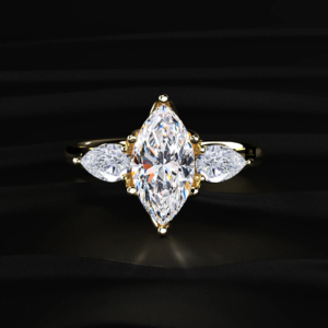 Anillo de compromiso con diamante talla pera cultivado en laboratorio, disponible en oro amarillo, blanco o rosa, elaborado en opciones de oro o plata. - Product Image 2