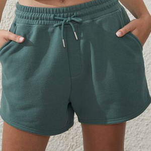 Shorts de jogging amples pour femmes, taille haute, avec cordon de serrage, poches, 100% coton, couleur unie, pour le yoga, la course à pied et les tenues décontractées - Product Image 5
