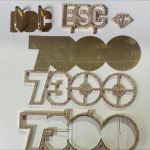 Colgante de Plata de Ley 925 con Moissanita y Letra, Chapado en Oro, Joyería Cúbica con Incrustaciones para Regalo de Fiesta - Product Image 3
