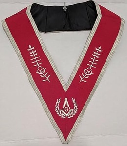 Ensemble de Regalia Maçonnique pour Maître Maçon de Loge Bleue : Tablier Bleu/Rouge, Collier et Gants (Manchettes) - Product Image 5