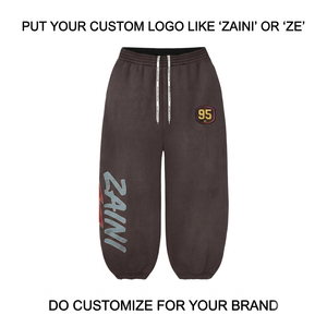 ZAINI 400 GSM Premium <b>Jogger</b> Pant <b>Brown</b> Streetwear Unisex Breathable Eco-Friendly Quick Dry Pleated Front Drawstring Closure - Product Image 1
