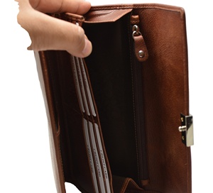 Factory Custom PU Leather Lady <b>Wallets</b> Clutch Large Capacity Long <b>Wallet</b> with Zipper Closure Polyester Lining for Travel <b>Rfid</b> - Product Image 3