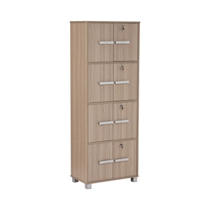 Contemporary Laminated Board <b>Storage</b> <b>Box</b> Ebonnese Finish Four Tier Multi-Purpose <b>Lockable</b> Organizer Cabinet Separate Key Locks - Product Image 1