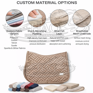 Tapis de selle matelassé pour chevaux, vêtements d'équitation, ensemble de tapis de selle de luxe, collants d'équitation respirants, équipement d'équitation - Product Image 4