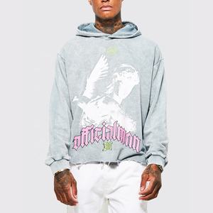 Sudadera con capucha moderna de gran tamaño para hombres y mujeres, tela de algodón con estampado suave lavado con ácido, diseño duradero cálido para invierno, patrón sólido - Product Image 2