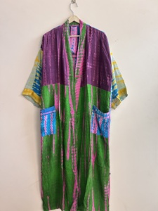 Kimono de seda para mujer, bata de playa, ropa de lujo para estar en casa, vestido largo tipo kimono. - Product Image 2