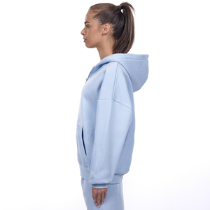 Nouveau sweat à capuche zippé oversize en polaire polyester pour femme, prix de gros, élégant, avec poches, respirant, pour l'hiver - Product Image 2