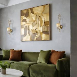 Ensemble de appliques murales en métal doré de qualité supérieure, design en spirale incurvée, finition durable, éclairage ambiant chaud, parfait pour la décoration de la maison - Product Image 4