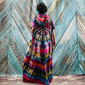 Magnifique Nouvelle Robe Kimono d'Été pour Femme Coupe Classique Style Vacances Bohème Chic Tendance Tie-Dye Bandeau 1 - Product Image 2
