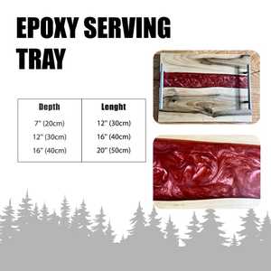 Luxury Resin Art & Solid Acacia Wood Serving Tray with Heavy-Duty Metal Handles for Kitchen, Dining, <b>Coffee</b> <b>Table</b> & Housewarming - Product Image 4