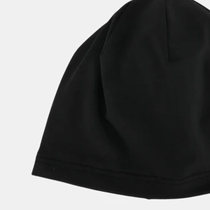 Gorro de Punto Acrílico Negro Unisex, Gorro Casual de Invierno de Color Sólido, Tejido a Máquina, Talla Adulto 56-58CM - Product Image 4