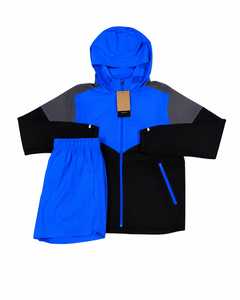 Ensemble de survêtement d'été pour homme, veste coupe-vent à capuche et short, personnalisé OEM, athlétique, séchage rapide, léger et confortable toute la journée - Product Image 4