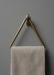 Triangle Shape Wall Mounted Metal Towel Holder For Bathroom Kitchen And Wash Basin Area Modern Stylish Space Saving <b>Rack</b> - Product Image 2