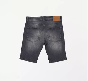 Pantalones Cortos de Mezclilla Baggy Vintage de Alta Calidad con Lavado Ácido y Efecto Desgastado por el Sol, Color Sólido, Estilo Urbano, Pantalones Cortos de Mezclilla Cargo para Hombre - Product Image 1