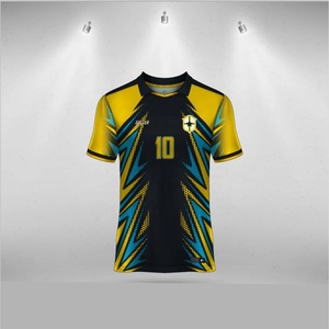 Maillots de football personnalisés de haute qualité pour la coupe de l'euro avec logo de commanditaire Maillot de football à manches courtes pour hommes - Product Image 1