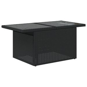 Tavolo da giardino in Rattan nero con vetro temperato e mobili da esterno in acciaio verniciato a polvere - Product Image 4