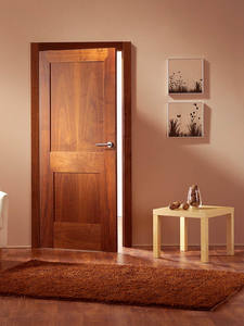 Porte latérale minimaliste pour villa, en bois massif de chêne et de teck, surface finie, isolation acoustique de haute durabilité, utilisation extérieure - Product Image 5