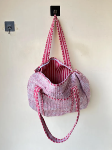 Bolso Tote Bohemio Acolchado de Color Sólido, Ligero, de Gran Capacidad, de Algodón, para Mujer, para Todas las Temporadas, Vertex - Product Image 2