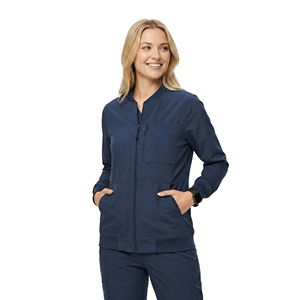 Chaqueta Médica de Tela Elástica Suave para Mujer, con Cierre, Uniforme de Enfermería, Chaqueta de Trabajo para Doctoras de Hospital, Estilo Bomber - Product Image 1