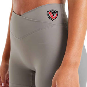 Mallas transpirables con forma de V para mujer, pantalones cortos deportivos de verano para gimnasio, Yoga, correr, diseño de trasero fruncido - Product Image 6