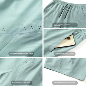 Pantalones Cortos Deportivos Casuales para Hombre, con Estampado Floral Negro, Cintura con Cordón Ajustable, Diseño Personalizado - Product Image 6