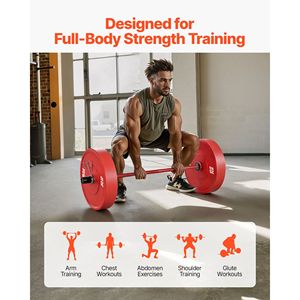 Bilanciere da 4FT con impugnatura zigrinata per allenamento di forza, sollevamento pesi, squat, stacchi, compatibile con dischi da 2 pollici - Product Image 3