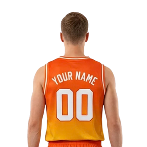 Ensemble short et maillot de basket personnalisé dégradé pour homme, sans manches, col en V, uniforme d'équipe, nom et numéro personnalisés, pour club et match, 100% personnalisable - Product Image 4