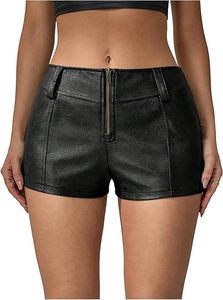 Shorts en similicuir pour femmes avec poches, taille haute, en cuir végétalien, shorts décontractés tendance, fabricant OEM - Product Image 3