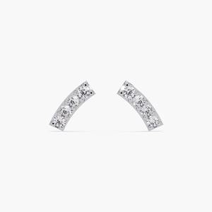 Pendientes de barra de oro de 14K con diamantes cultivados en laboratorio, engaste pavé de 8 piedras, 0.15ctw, certificado IGI, joyería minimalista para boda, regalo para - Product Image 2