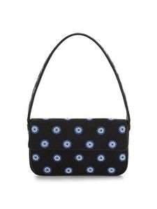 Sac de soirée élégant à rabat perlé avec motif œil bleu et bandoulière textile – Accessoire de fête stylé - Product Image 1