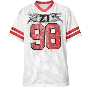 เสื้อฟุตบอลอเมริกันแบบซับลิเมชั่นสำหรับผู้ชาย ปรับแต่งได้ ผลิตจากโพลีเอสเตอร์ 100% ระบายอากาศได้ดี แห้งเร็ว พร้อมโลโก้และชุดทีม - Product Image 3