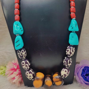 Collar de Cuentas de Aleación Hecho a Mano, Diseño Geométrico Grueso y Moderno, Joyería de Declaración para Regalo - Product Image 1