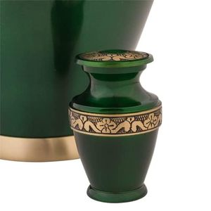 Elegant Brass <b>Keepsake</b> Cremation Urn <b>Memorial</b> Ash Holder Featuring Decorative Secure Threaded Lid And Premium Surface Finish - Product Image 5