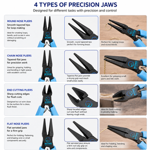 Professional Jewelry Making <b>Pliers</b> <b>Set</b> Round Nose Chain Nose Flat Nose End Cutting <b>Pliers</b> with Storage Case - Product Image 5