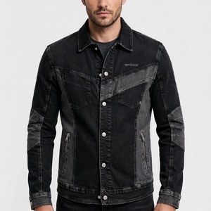 <b>Men's</b> Custom Color <b>Denim</b> <b>Jacket</b> Slim Fit Turn Down Collar Washed Casual Style <b>With</b> Zippers Front Logo Autumn Wear - Product Image 1