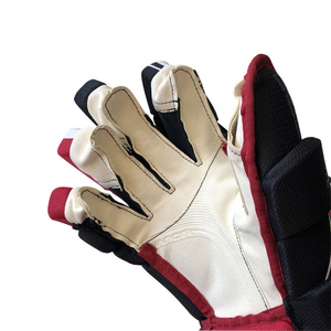 Gants de hockey sur glace professionnels pour hommes, 100% polyester, sangle élastique, rembourrés, noir, rouge, blanc, fermeture Velcro - Product Image 6