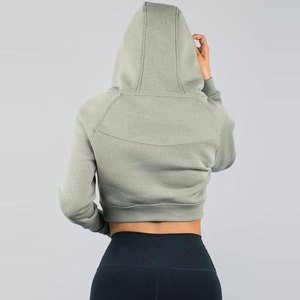 Sudadera Corta con Capucha para Mujer, de Manga Larga, Deportiva, de Tela Suave, Informal, para Yoga, Entrenamiento, Correr, Estilo Urbano - Product Image 2