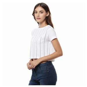 Y2K Crop Baby Tee Women Ringer <b>Raglan</b> <b>Top</b> 100% Cotton Short Sleeve Slim Fit Custom Logo T Shirt OEM Wholesale - Product Image 3
