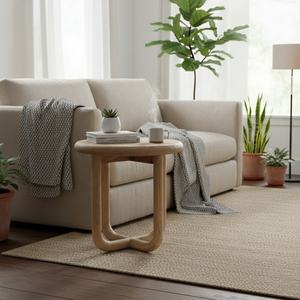 Table d'appoint de style industriel en bois massif pour salon, restaurants, hôtels, bar, villa et chambre à coucher - Product Image 2