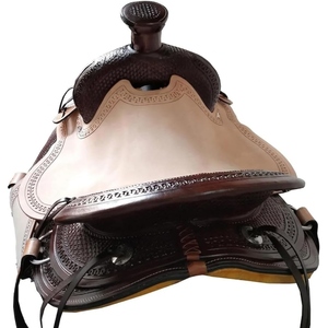 Selle de cheval western en cuir véritable sur mesure, selle d'équitation de cowboy haut de gamme avec outillage décoratif, étrier OEM - Product Image 2