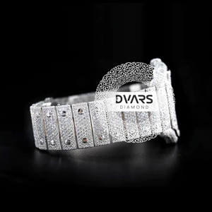 Reloj de Pulsera de Lujo Visionario con Cuarzo Cuadrado y Aleación, Cristal Recubierto de Diamantes Moissanite Color D VVS1, Reloj de Colección Premium - Product Image 3