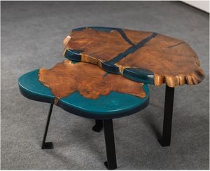 Handmade Modern Wood Coffee <b>Table</b> with Irregular Round <b>Live</b> <b>Edge</b> and Metal Legs for Living Room Housewarming - Product Image 3